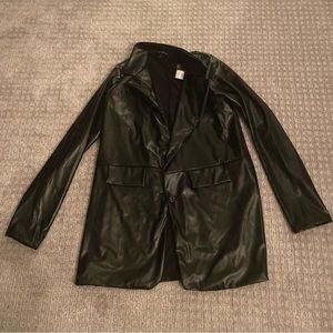 Black Faux Leather Blazer